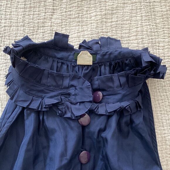 🧡 Navy J.Crew Ruffle Collar Silk Top - Picture 2 of 5